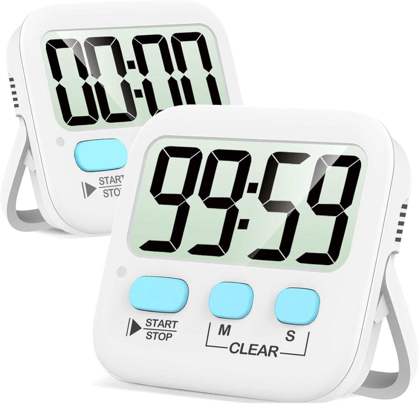 MPK Timer, Timer for Kids, Kitchen Timers, Digital Timer for Cooking, Egg Timer, Classroom Timer for Teacher, Magnetic Countdown Timer for Exercise, Study, Oven - Battery Included - Pack of 2