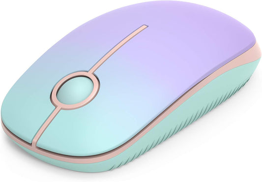 MPK Wireless Mouse - 2.4G Slim Portable Computer Mouse with Nano Receiver, Less Noise Mobile Optical Mice for Notebook, PC, Laptop, Desktop (Gradient Mint Green)