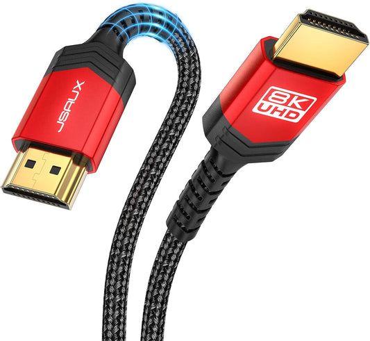 MPK 8K HDMI Cable 2.1 6FT 2-Pack 48Gbps 8K & 4K Ultra High Speed Cord (8K@60Hz 7680x4320, 4K@120Hz) eARC HDR10 HDCP 2.2 & 2.3 3D, Compatible for PS5/PS4/X-Box/Roku TV/HDTV/Blu-ray/LG/Samsung QLED