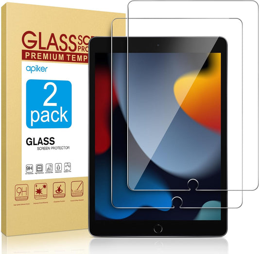 MPK 2 Pack Screen Protector for iPad 9th 8th 7th Generation 10.2 Inch, Tempered Glass Film for iPad 9 8 7 (2021/2020/2019), Case Friendly & Apple Pencil Compatible