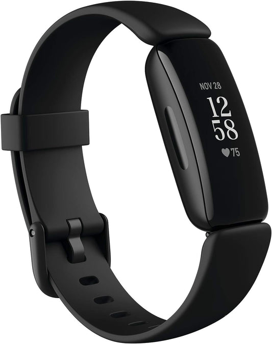 MPK Inspire 2 Health & Fitness Tracker with a Free 1-Year Fitbit Premium Trial, 24/7 Heart Rate, Black/Black, One Size (S & L Bands Included)