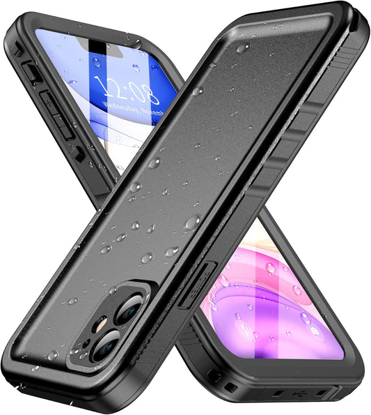 MPK for iPhone 11 Waterproof Case - Built-in Shockproof Dustproof Screen Protector - IP68 Underwater Military Dropproof Full Body Protection Cover for iPhone 11 6.1 inch (Black)