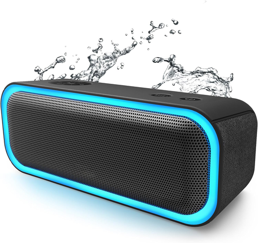 MPK SoundBox Pro Bluetooth Speaker with 20W Stereo Sound, Active Extra Bass, IPX6 Waterproof, Bluetooth 5.0, TWS Pairing, Multi-Colors Lights, 20 Hrs Playtime, Portable Speaker for Beach, Outdoor